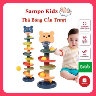 Cầu Trượt Cho Bé - Thả Bóng Xoay Tròn, Tháp Bóng Lăn Và Đồ Chơi Bóng Rổ, Trò chơi vận động cho bé yêu