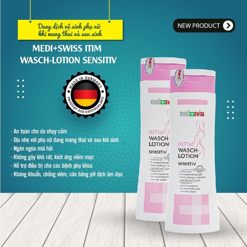 Dung dịch vệ sinh phụ nữ khi mang thai và sau sinh MEDI+SWISS ITIM WASCH-LOTION SENSITIV