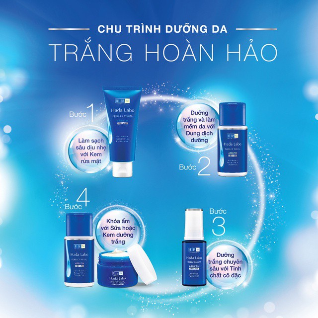 (mẫu mới 2023) Kem rửa mặt dưỡng trắng Hada Labo Perfect White Cleanser 80g | WebRaoVat - webraovat.net.vn