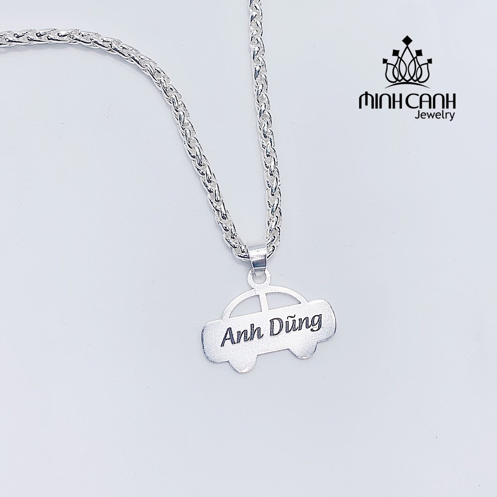 Dây Chuyền Bạc Hình Ô tô Khắc Tên Cho Bé Minh Canh Jewelry