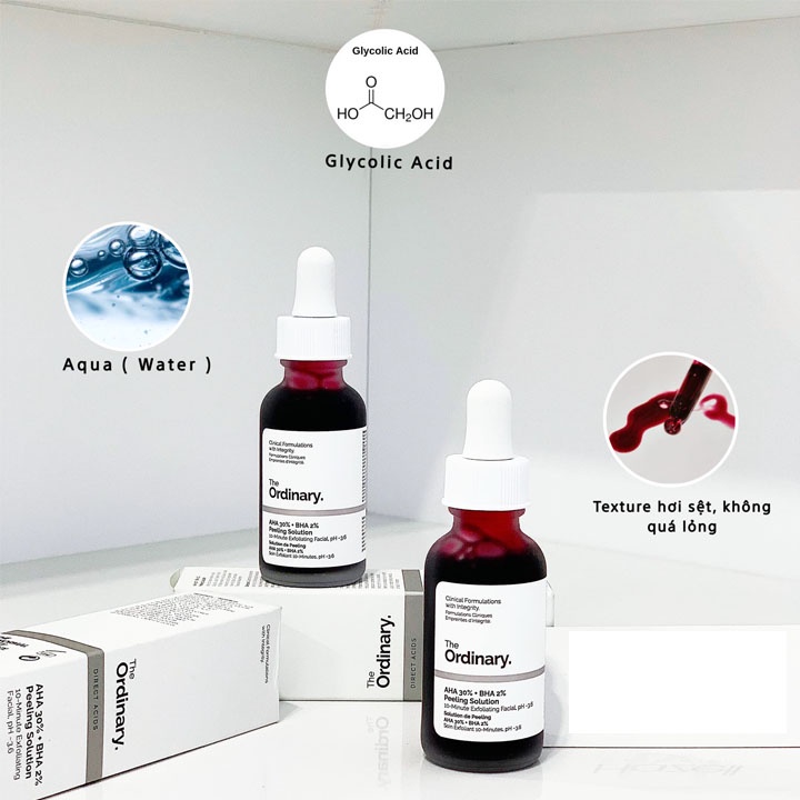Peel da the ordinary 30ml, tinh chất tẩy tế bào chết hóa học cho da dầu mụn da nhạy cảm