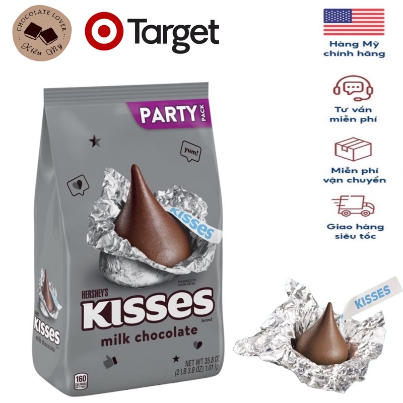 Tách lẻ kẹo socola Mỹ Hershey's Kisses vị sữa túi 100g