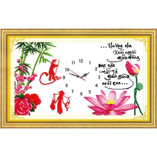 Tranh Thêu Chữ Thập Đồng Hồ Thương Cha Xuôi Ngược Giữa Dòng EVA8001 , 222884 (Khách tự thêu) KT:73X46CM