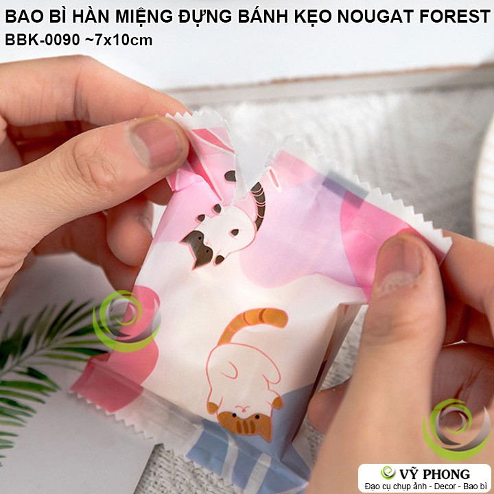 BAO BÌ TÚI NHỰA HÀN MIỆNG 7x10 cm OPP ĐỰNG BÁNH KẸO NOUGAT ĐẬU PHỘNG PHONG CÁCH HÀN QUỐC FOREST BBK-0090