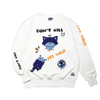 Áo sweater unisex DKMV form rộng màu trắng - Painting