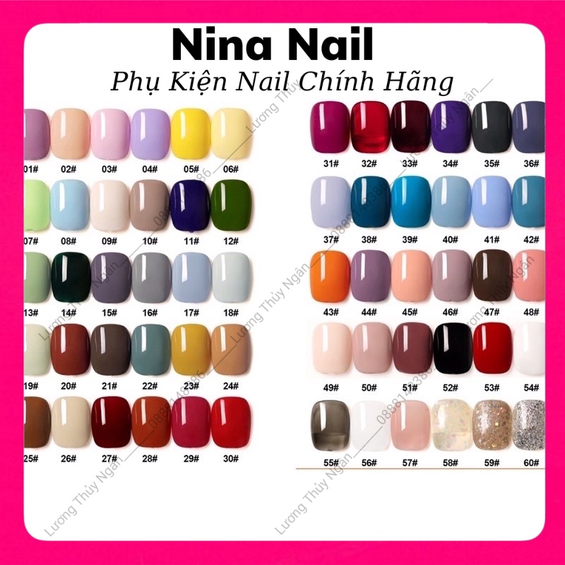 Set Sơn Gel AS 60 Màu Chính Hãng Chất Sơn Siêu Đặc, Bóng , Mướt - Tặng Kèm Base , Top , Cứng Móng Và Bảng Màu