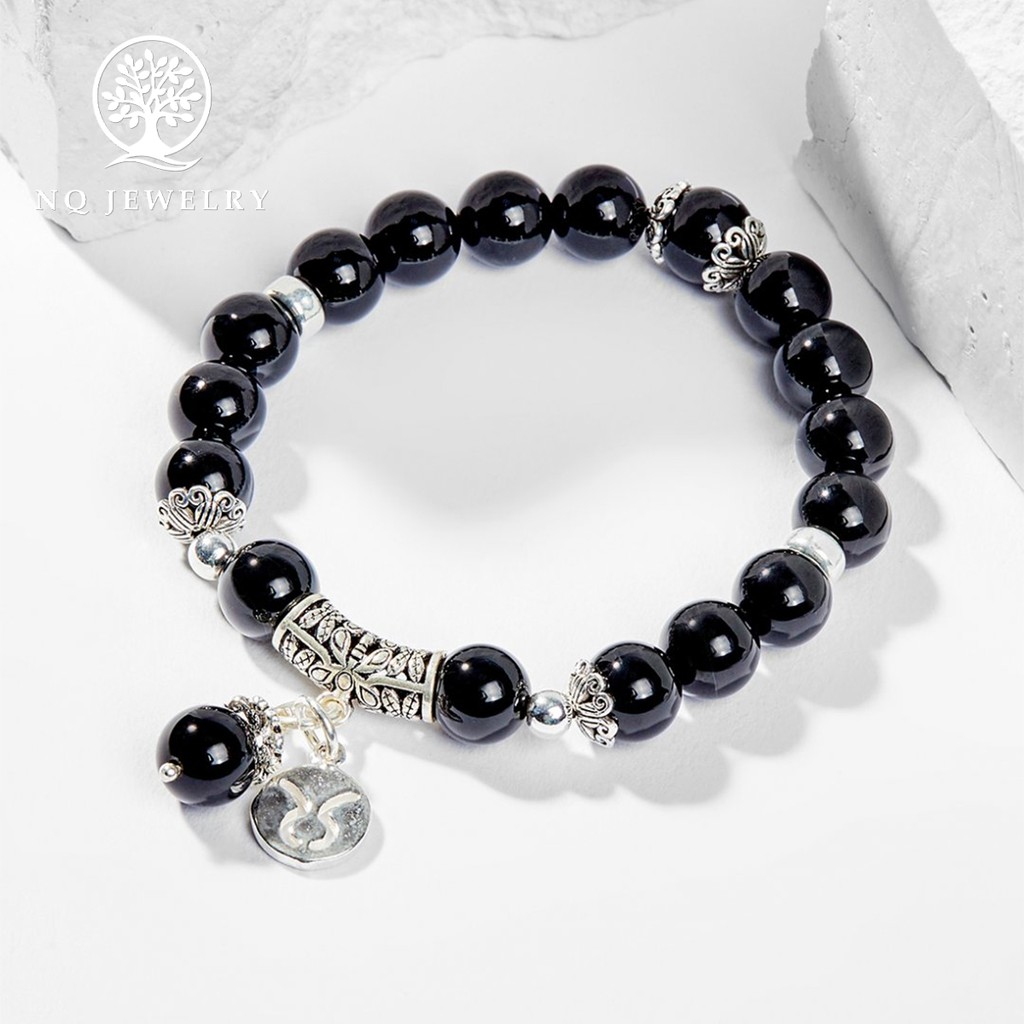 Vòng tay đen charm cung hoàng đạo - NQ Jewelry