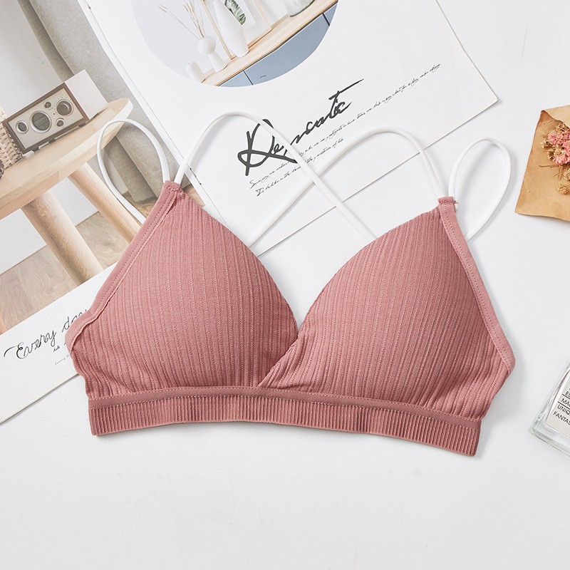 Áo bra Cotton 4 dây lưng ĐAN CHÉO Mút vừa vặn THOÁNG MÁT