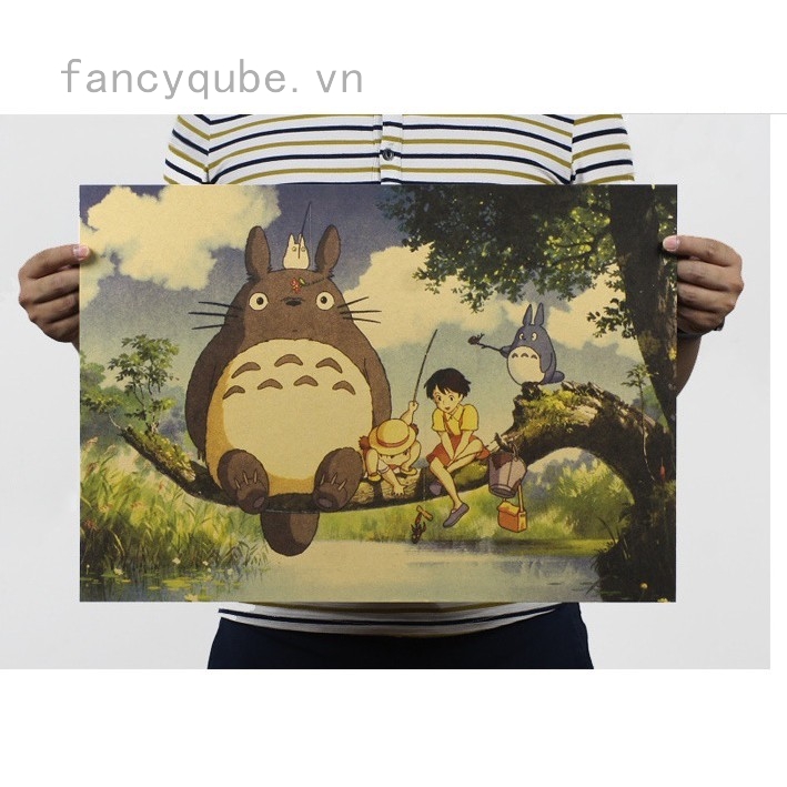 Poster phim hoạt hình Hàng xóm tôi là Totoro bằng giấy dán tường