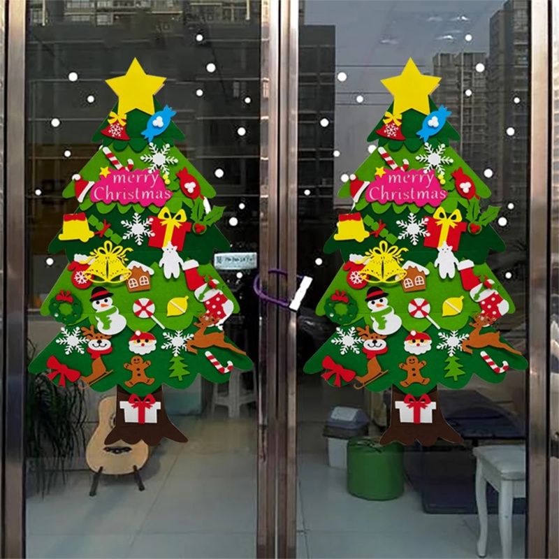 1 Bộ Cây Thông Giáng Sinh Bằng Vải Nỉ Không Dệt Thủ Công Trang Trí Nhà Cửa