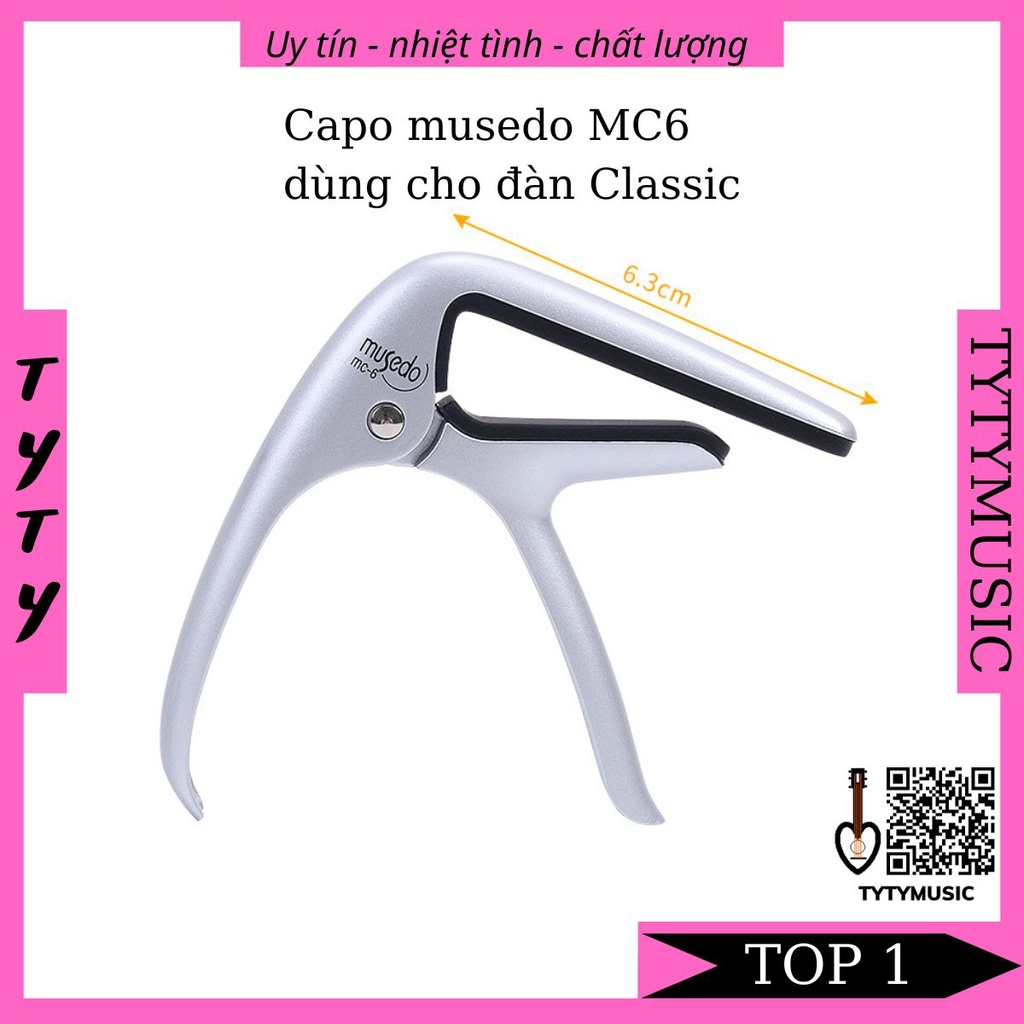 Capo Guitar Acoustic Classic cao cấp Musedo MC5 MC6 2 chức năng TYTYmusic