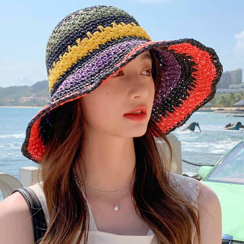 Nón Vành Đan Rơm Phong Cách Bohemian Thời Trang Cho Nữ