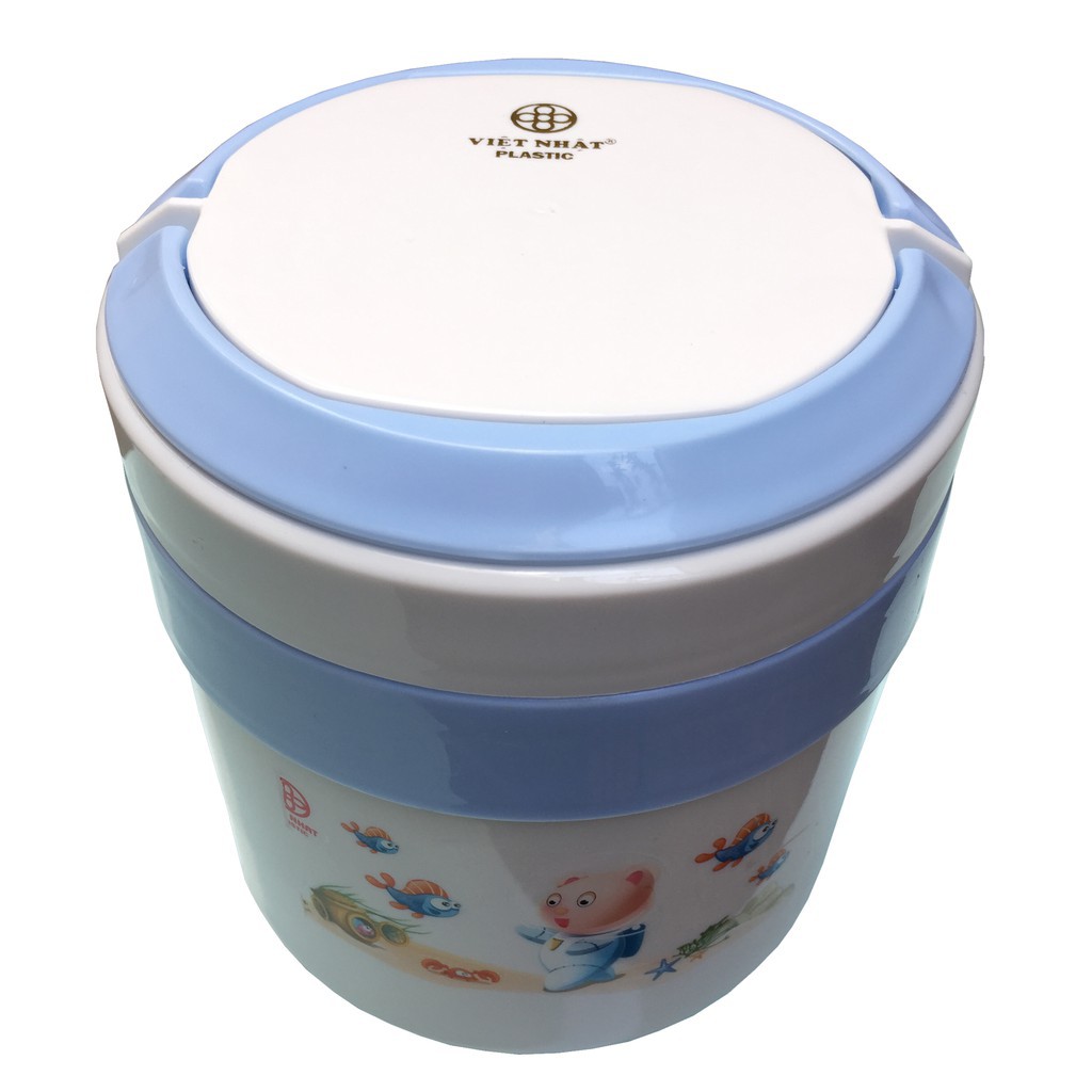 (HANG HOT) Cặp lồng giữ nhiệt cơm, cháo 2 ngăn 1350ml nhựa PP, ruột inox Việt Nhật - Made in Việt Nam