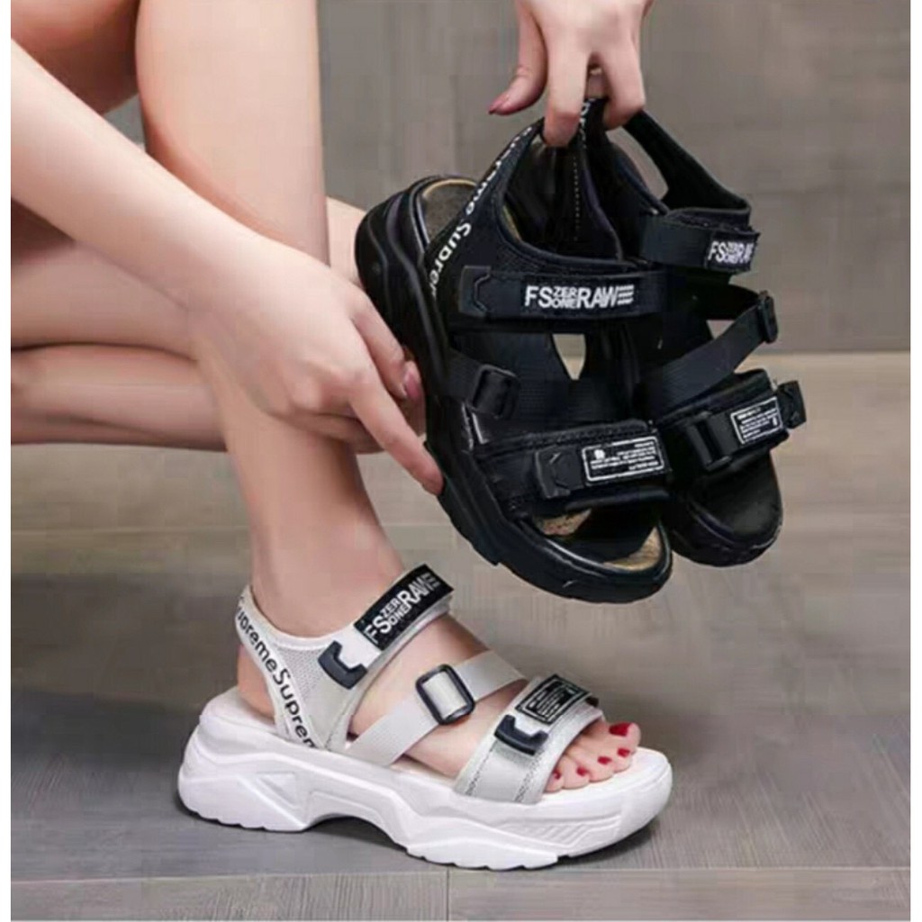 Free ship Dép sandal nữ đi học quai hậu đế cao êm chân 104