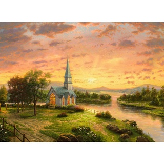 Tranh ghép hình 1000 mảnh 2cm khổ 54×74 – Tranh xếp hình Puzzle cao cấp Nhà Nguyện vào Mùa Xuân – Chapel in Spring