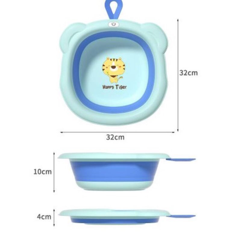 Thau chậu gấp gọn đa năng silicon tiện lợi hình hổ tiger dễ thương cho bé - ảnh sản phẩm 8