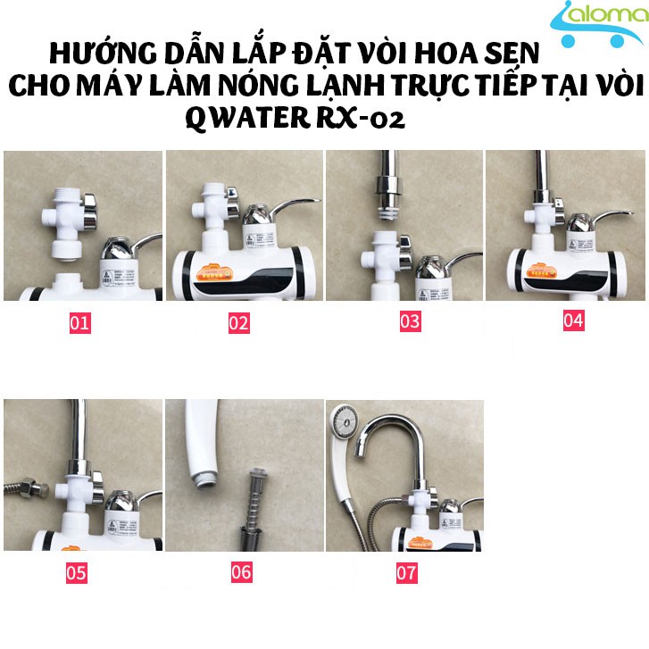 [Tiết kiệm điện - An toàn] Máy làm nóng nước trực tiếp tại vòi QWater RX-13 kèm đầu tăng áp 3 chế độ