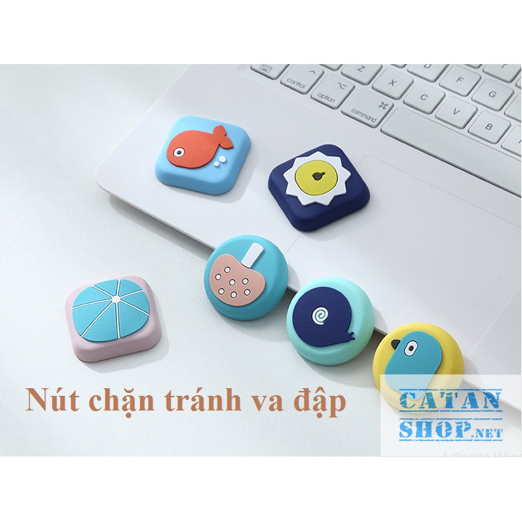 Nút chặn cửa Combo 10 nút chống chạm cửa CUTE, miếng nhựa đệm sau cửa giảm tiếng động, chống trầy GD291-NCC-CUTE