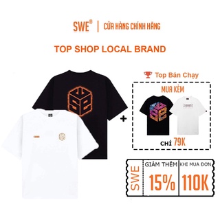 [Full tag hãng] Áo thun Swe lửa tee local brand chính hãng logo cam unisex form rộng nam nữ