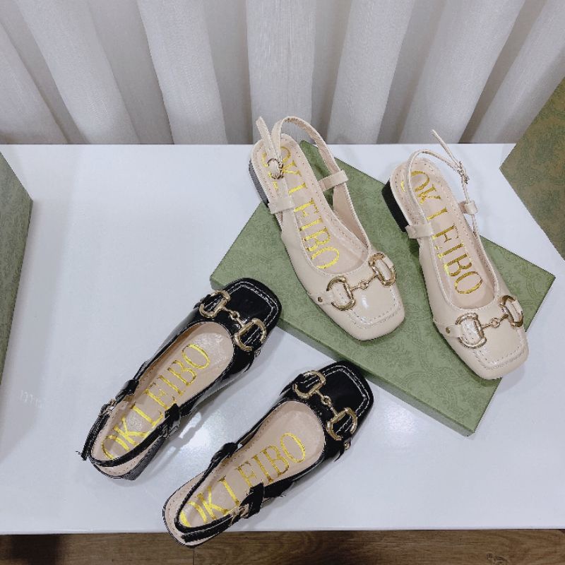 sandal giày cao gót bịt mũi đế 3 cm chất da mềm êm chân mã 51