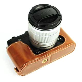 PU Leather Camera Bottom Case for X-E1 X-E2 XE1 XE2 Half Body Cover With Hand Strap