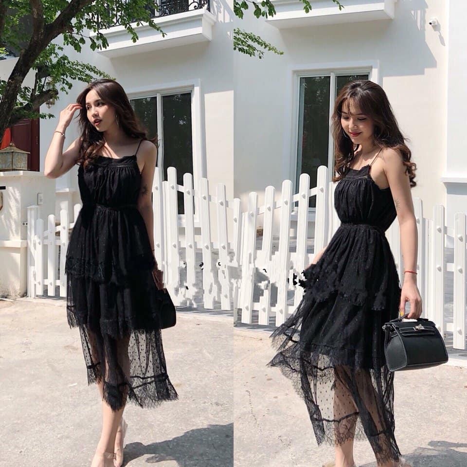 ĐẦM REN BI 2 DÂY SIÊU ĐẸP