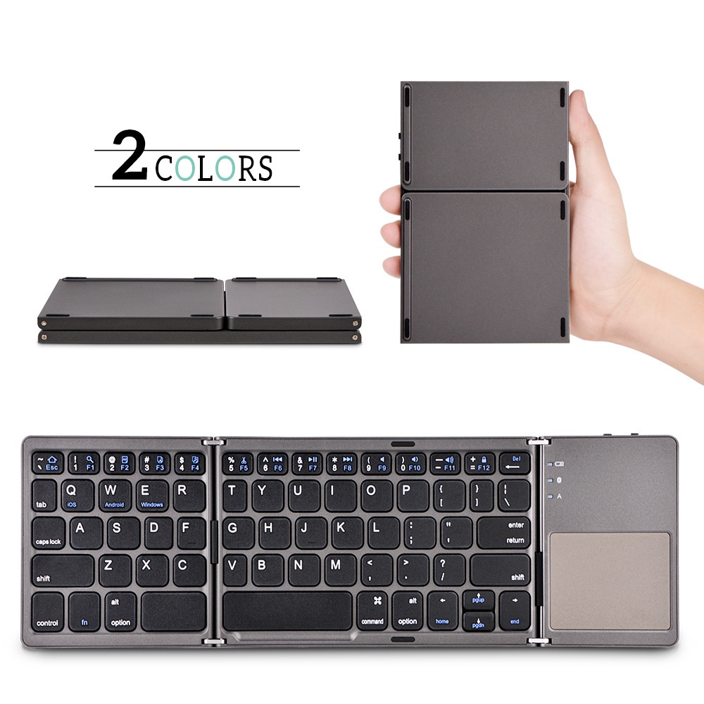 Bàn phím bluetooth không dây có thể gập lại mini di động cho máy tính bảng điện thoại ipad