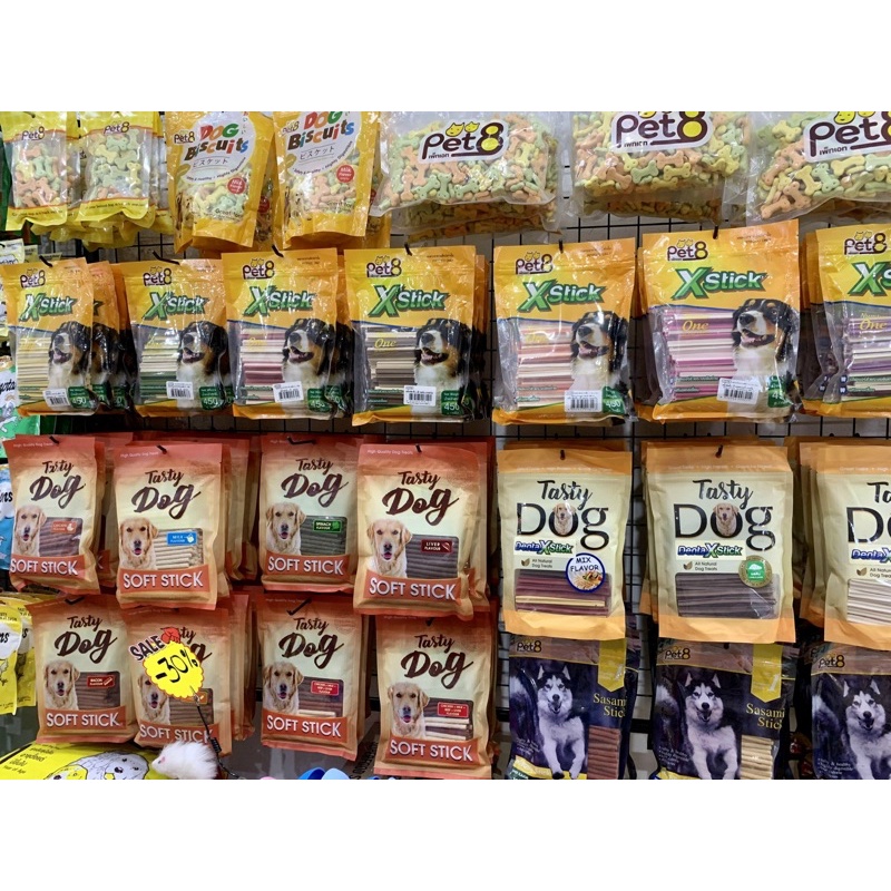 🇹🇭  Snack Que Thưởng Mềm Cho Chó PET8 Tasty Dog Soft Stick Nhiều Hương Vị 450g