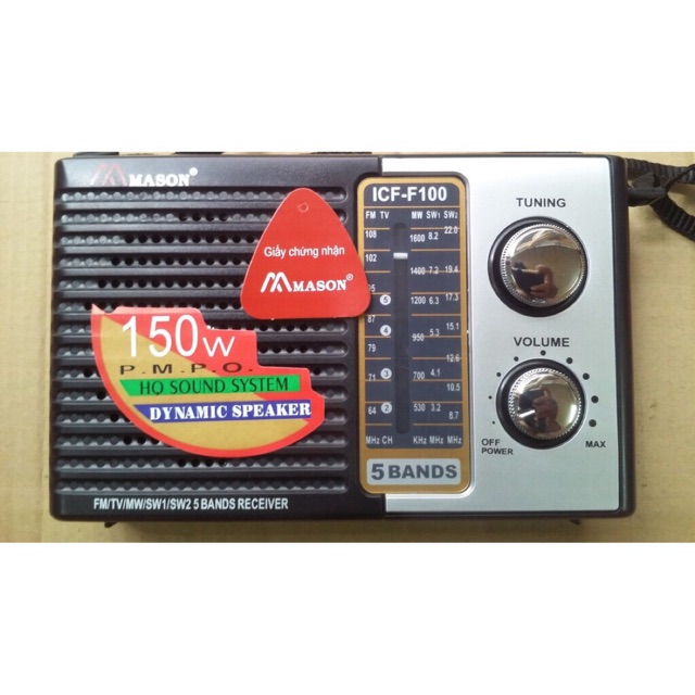 Máy radio chuyên dụng Mason ICF - F100 ( Đen )