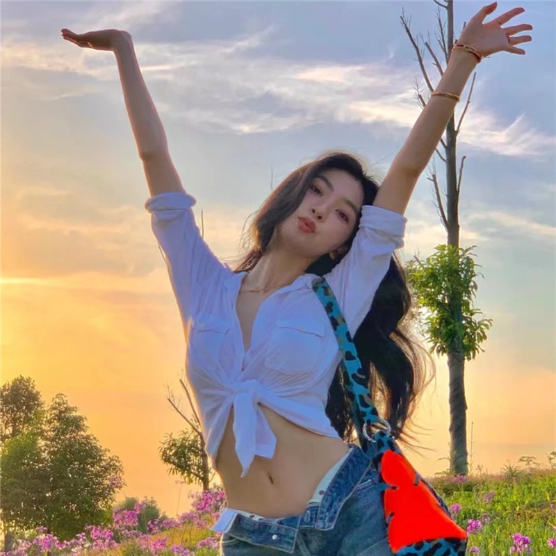 Áo Sơ Mi Dài Tay Phối Nơ Thời Trang Dành Cho Nữ