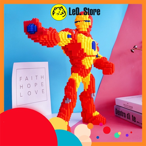 Lego 3D, Trò chơi trẻ em, Lắp ráp Biệt đội siêu anh hùng, siêu nhân Marvel size lớn
