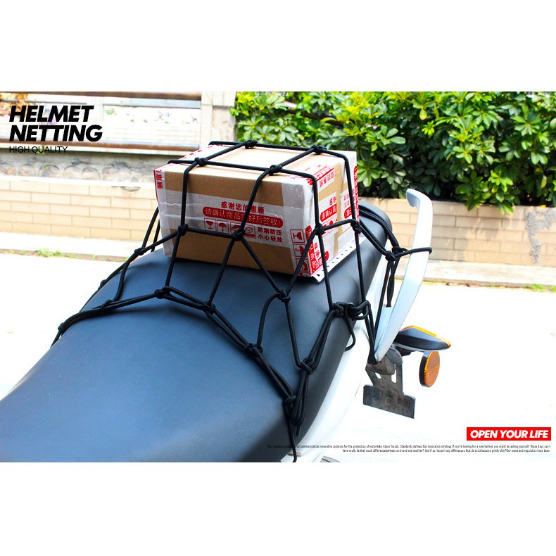 Lưới dù móc bình xăng mũ bao hiểm mô tô cafe tracker