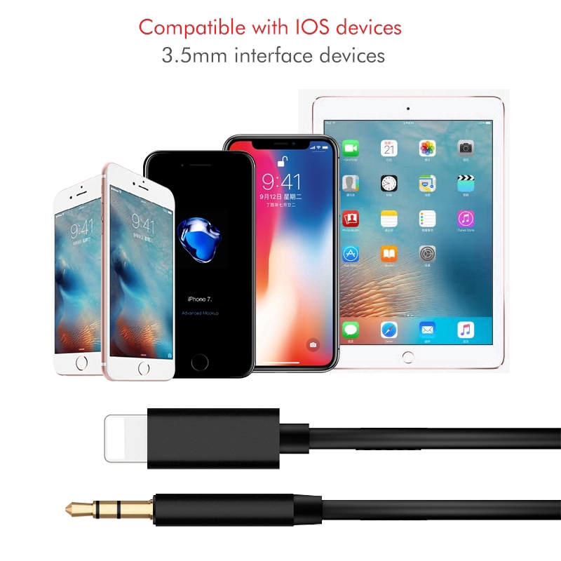 Lighting To 3.5mm Jack Aux Earphone Car Audio Converter For iPhone XS Max XR 7 8 6S 6Plus