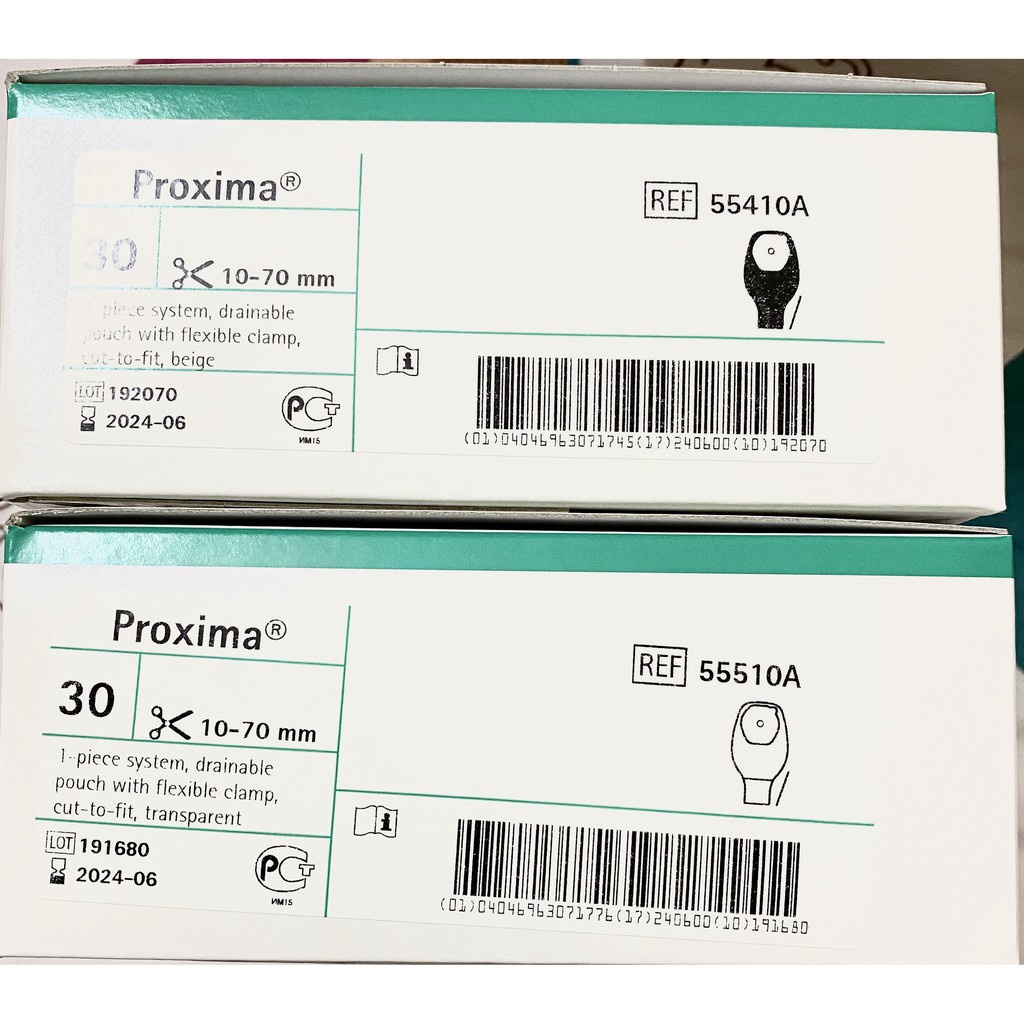 ✅ [HỘP 30 TÚI] Túi Phân Hậu Môn Nhân Tạo 1 Mảnh- B.Braun Proxima (Sử Dụng Kẹp), Braun (Đức), Túi Phân -VT0600