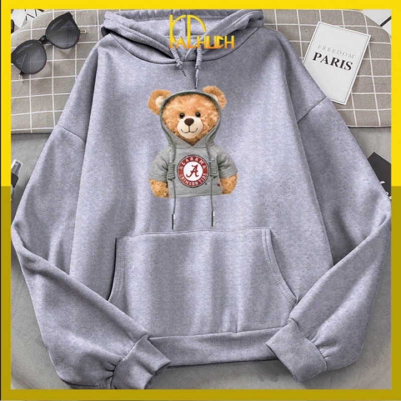 Áo hoodie nam nữ gấu moschino vải nỉ size từ 35-70kg