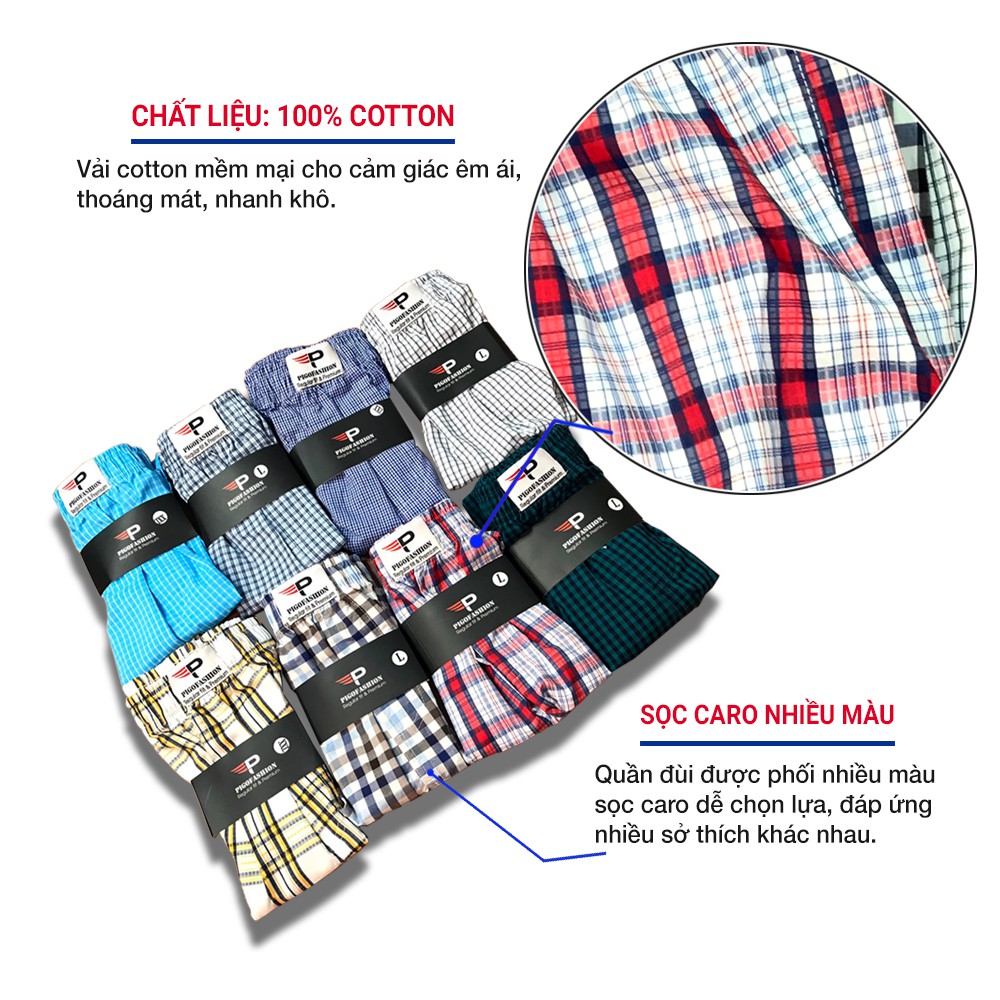 Quần đùi nam mặc nhà thoáng mát chất cotton cao cấp Pigofashion Zqdcr01 (màu ngẫu nhiên)