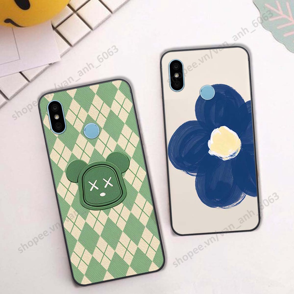 Ốp lưng Xiaomi Redmi 6 Pro / Mi A2 Lite in hình hoa, gấu rich bear nghệ thuật, thời trang