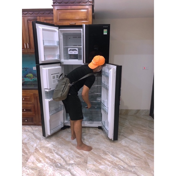 Tủ lạnh Hitachi Inverter 540 lít R-FW690PGV7X GBK  Lấy Nước Ngoài, Làm Đá Tự Động. Miễn Phí vận chuyênt Hà nội