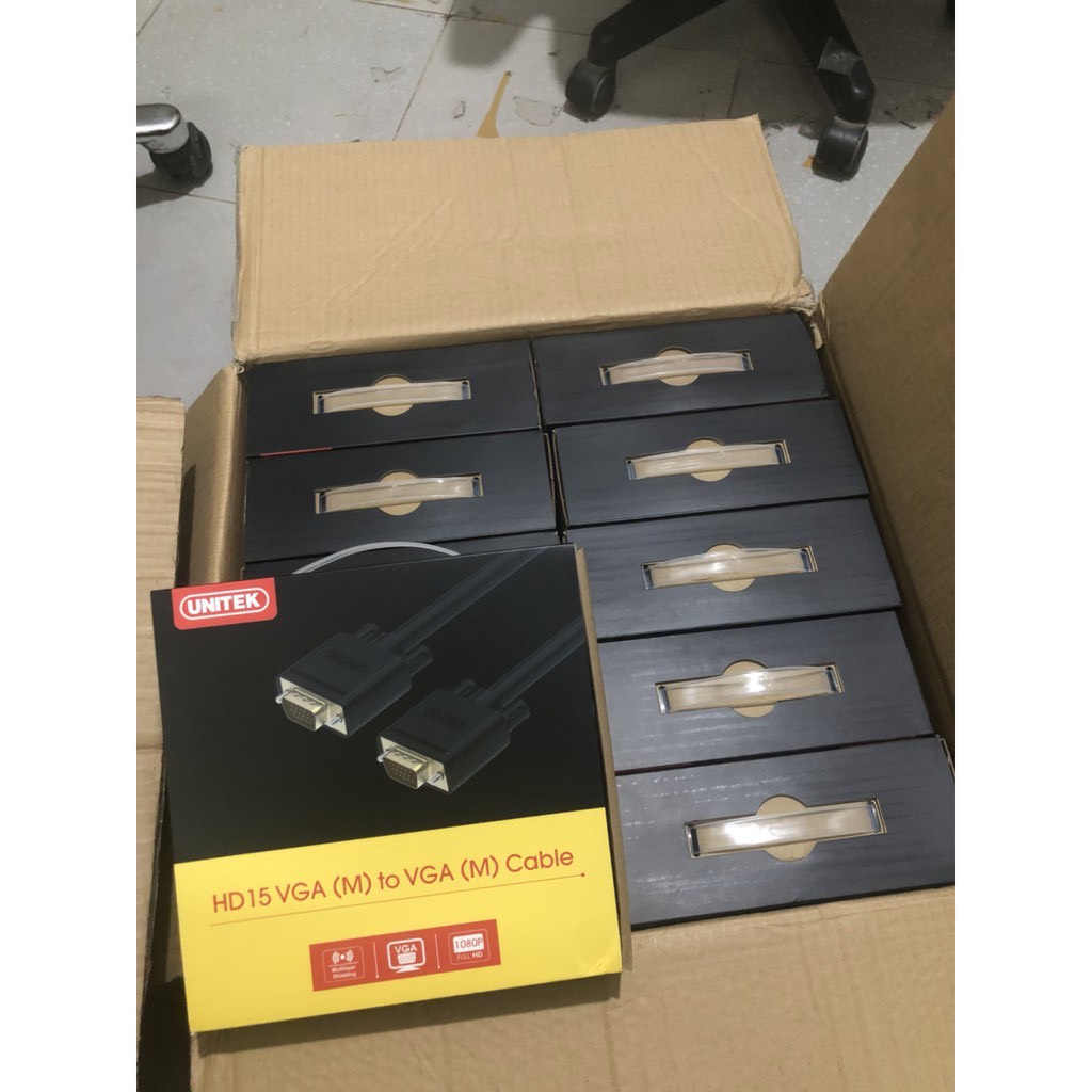 Cáp VGA UNITEK Full HD 1080 10M / 15M / 20M Cáp kết nối màn hình với máy tính- Chính Hãng