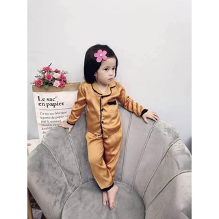 BỘ PIZAMA LỤA PHỐI REN CHO BÉ GÁI (SIZE ĐẠI )