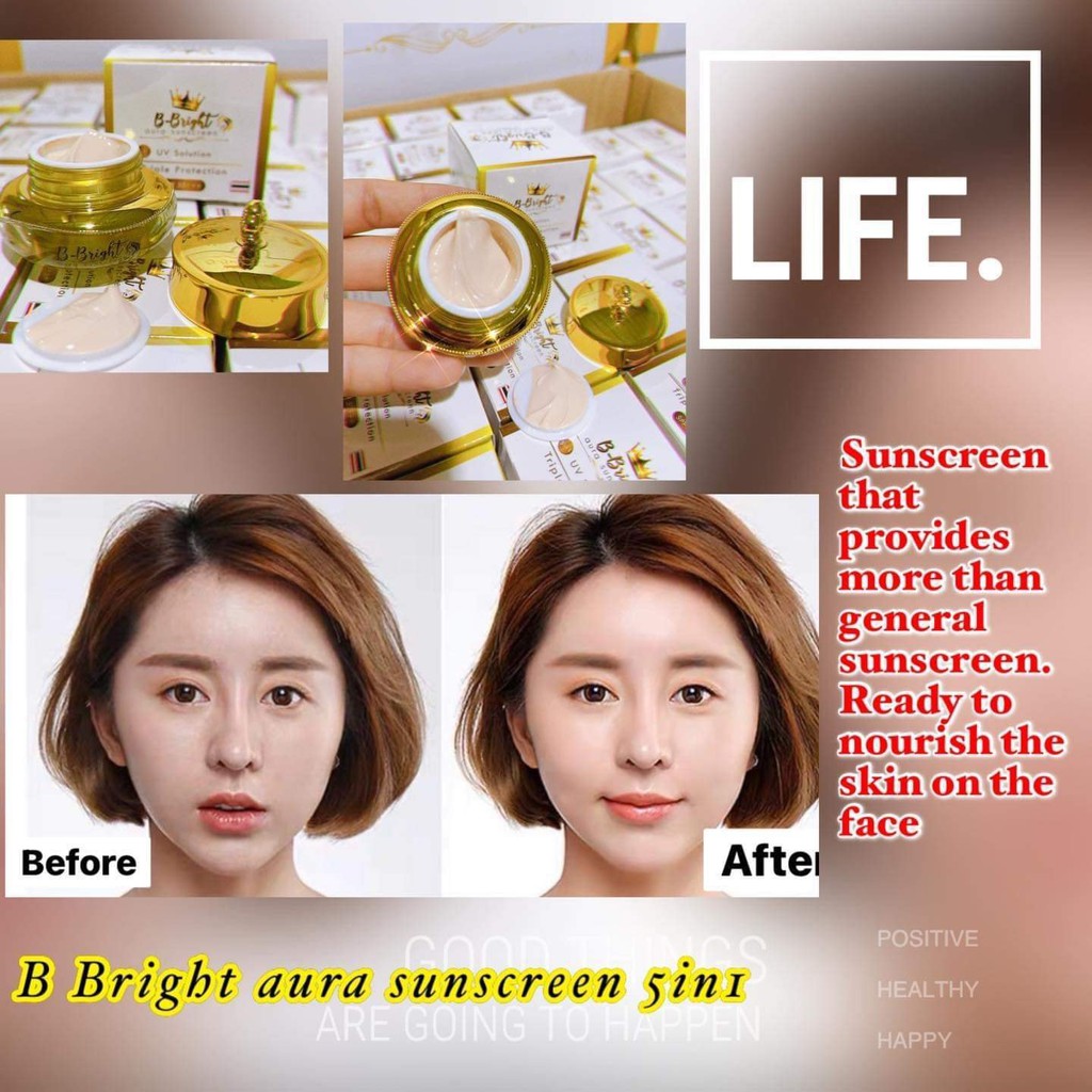 01 Kem Chống Nắng Che Khuyết Điểm B - BRIGHT Aura Sunscreen Thái Lan  SPF 50+++ 10gram