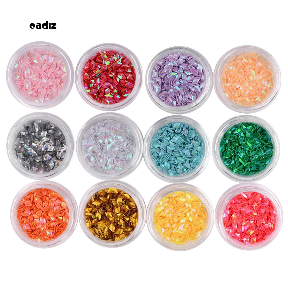 [Hàng mới về] Set 12 lọ kim tuyến dán móng tay lấp lánh