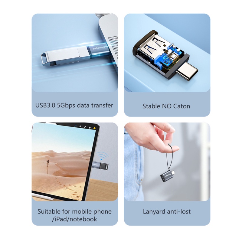 ESSAGER ☆☆ Đầu chuyển đổi USB Type C OTG sang USB 3.0 cho Macbook Xiaomi mi Samsung
