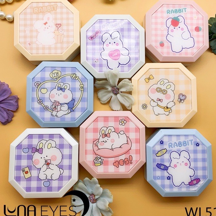 Khay gương Caro hộp vuông cute kèm dụng cụ đeo lens
