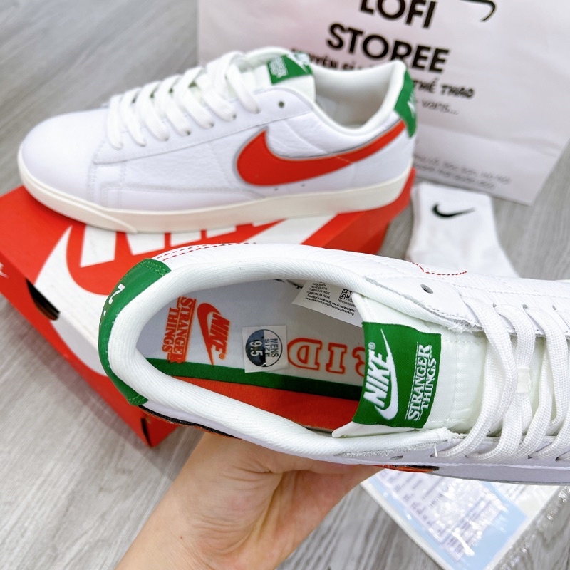 Giày Sneaker N.Blazer Mid 77 Vintage Green white Cổ Thấp Kiểu Dáng Thể Thao Phối Màu Trắng Đỏ Xanh Lá Cao Cấp Full Box