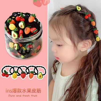 Set 30 dây buộc tóc co giãn họa tiết hoạt hình cho bé gái