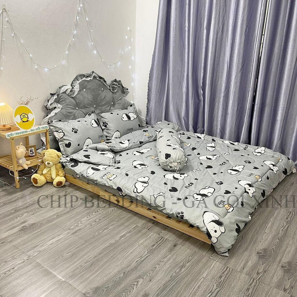 TRỌN BỘ COTTON POLY 5 MÓN CHĂN PHAO DÀY DẶN HÀNG VN HỌA TIẾT CHÓ NICE - ĐỦ KÍCH THƯỚC