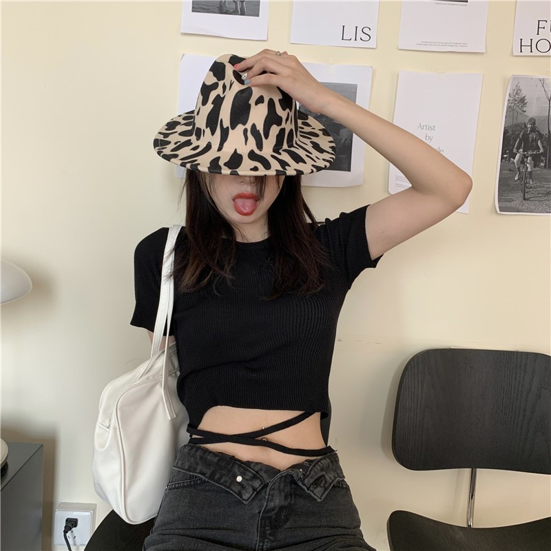 Áo Croptop Tay Ngắn Dáng Ôm Thiết Kế Dây Cột Phong Cách Hip Hop Cá Tính Cho Nữ | BigBuy360 - bigbuy360.vn