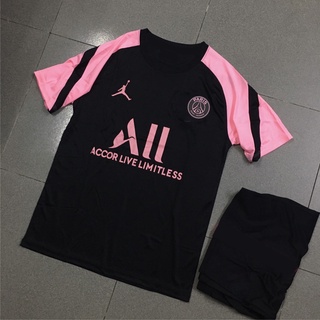 [ Giá tận xưởng sản xuất | in luôn vào áo ] Bộ quần áo bóng đá PSG đen tay hồng chất thun lạnh cực đẹp