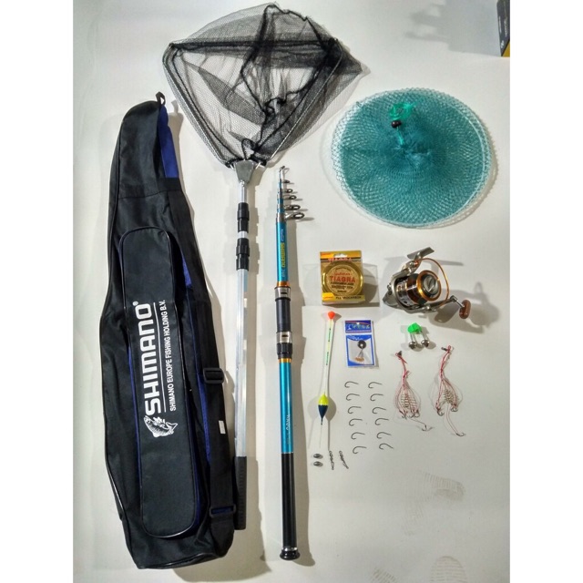 combo bộ cần câu rút shimano y hình cần 3m6